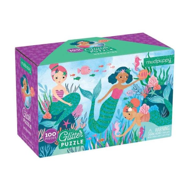 Mudpuppy Mermaids Glitter Puzzle 100