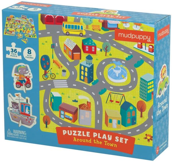 Mudpuppy Around the Town Puzzle Play Set