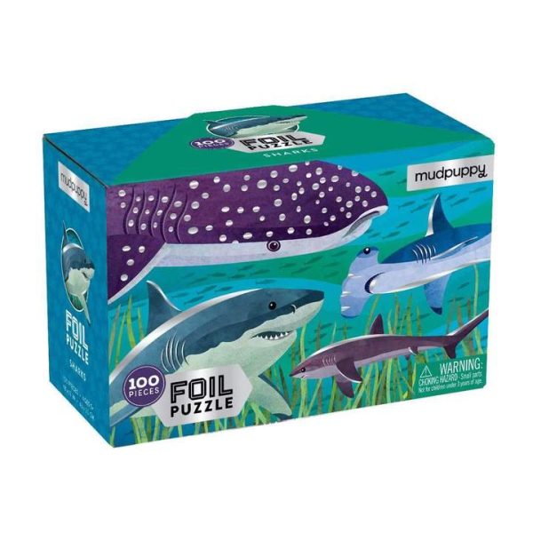 Mudpuppy Sharks Foil Puzzle 100