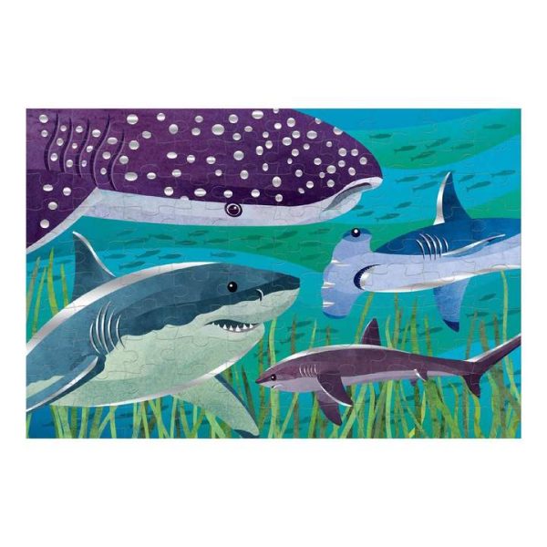Mudpuppy Sharks Foil Puzzle 100 - Image 2