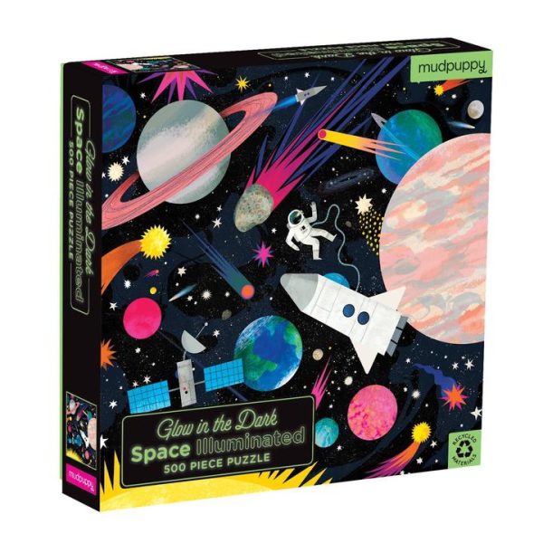 Mudpuppy Space Illuminated Glow-in-the-Dark 500