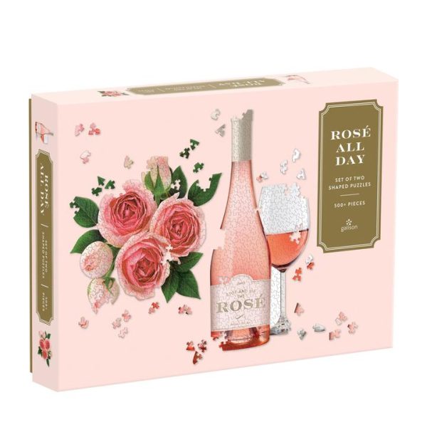 Galison Rosé All Day Set of Two Shaped Puzzle Set [DAMAGED BOX]