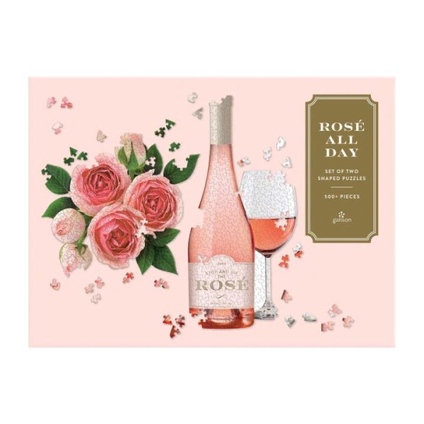 Galison Rosé All Day Set of Two Shaped Puzzle Set [DAMAGED BOX] - Image 2