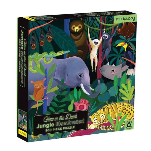 Mudpuppy Jungle Illuminated Glow-in-the-Dark Puzzle 500