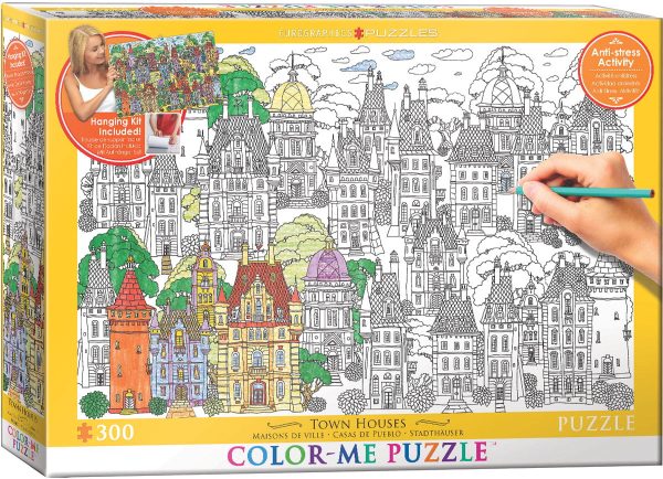 Eurographics Town Houses Color-Me Puzzle
