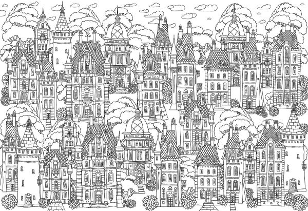 Eurographics Town Houses Color-Me Puzzle - Image 2