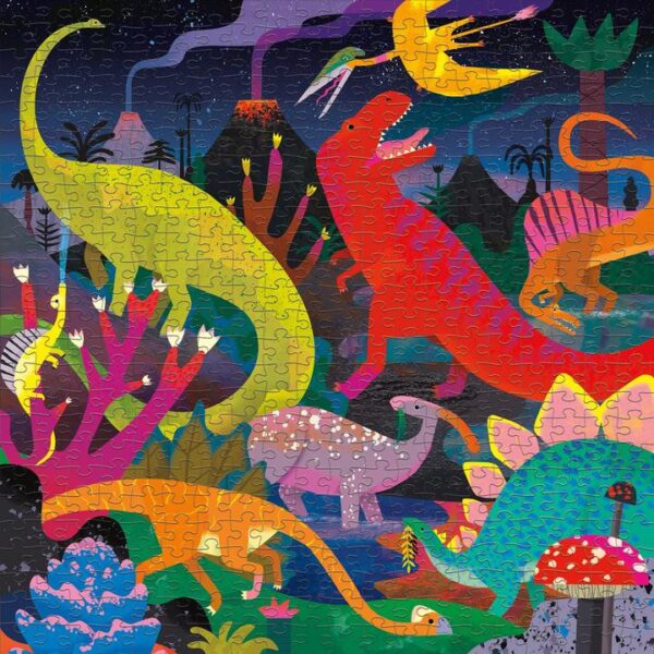 Mudpuppy Dinosaurs Illuminated Glow-in-the-Dark Puzzle 500 - Image 3