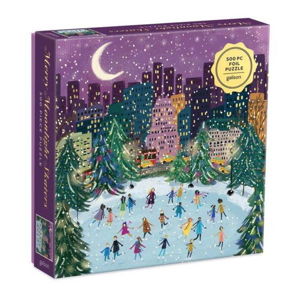 Galison Merry Moonlight Skaters 500