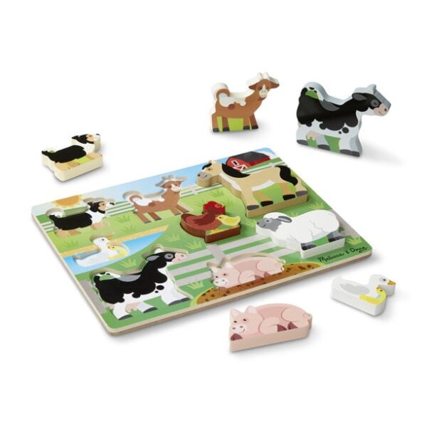 Melissa & Doug Farm Animals Chunky Puzzle - Image 2