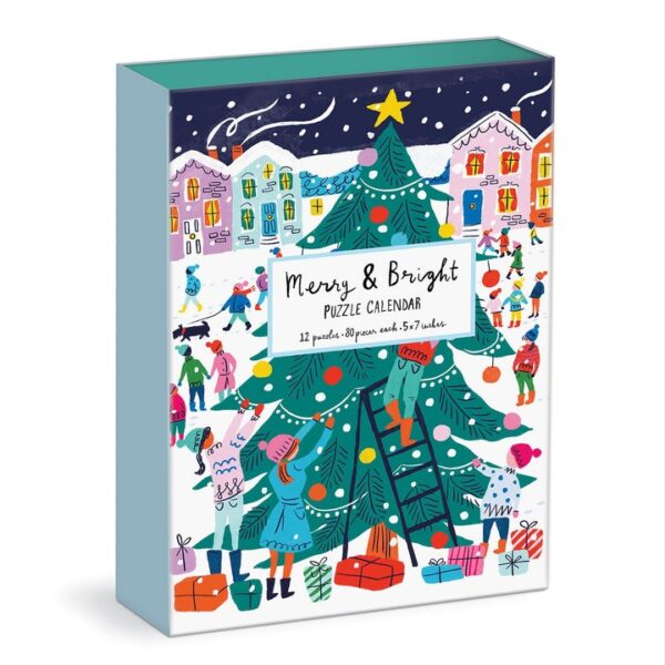 Galison Louise Cunningham Merry and Bright 12 Days of Christmas Advent Calendar