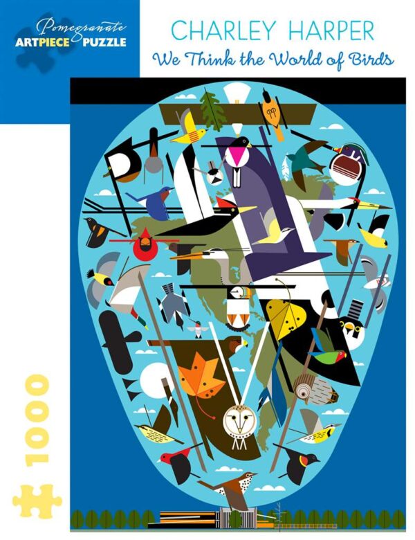 Pomegranate Charley Harper: We Think the World of Birds 1000-Piece Jigsaw Puzzle